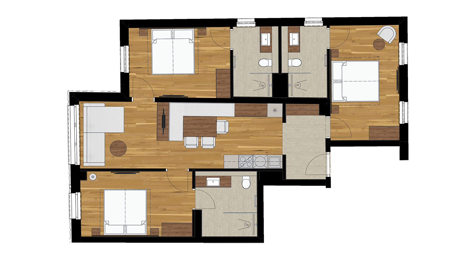 Grundriss Apartment „Roggspitze“